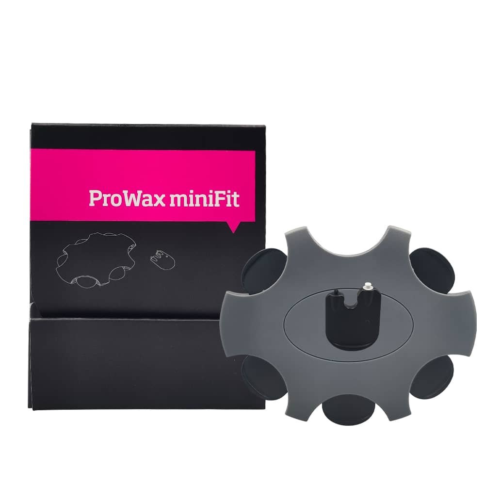 Oticon ProWax miniFit – black and pink packaging