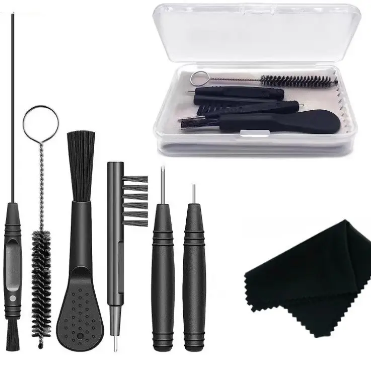 Cleaning tools for hearing aids product image – includes cleaning brush, wax pick, and multi-tool for hearing aid maintenance