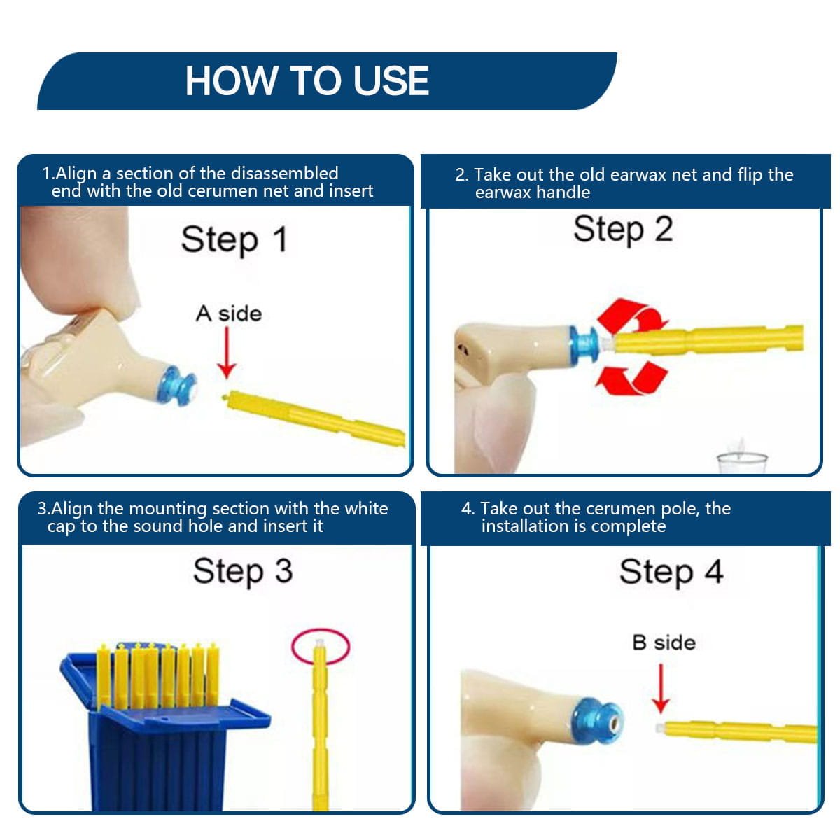 Starkey Hear Clear Wax Guards Step-by-step guide on how to use Starkey Hear Clear wax guards
